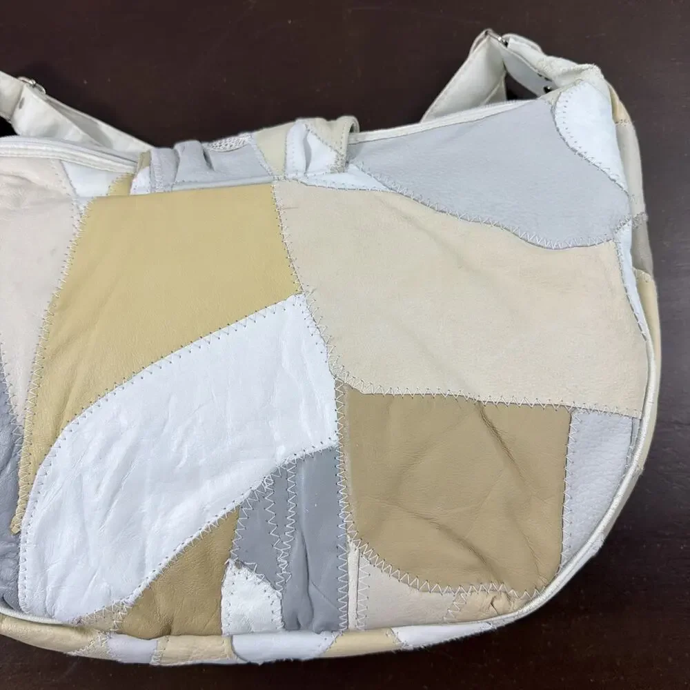 Vtg 80s Cosepiu Patchwork Shoulder Bag Multi Texture Tapestry Hobo As Is NWT